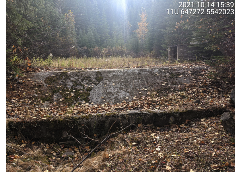 Historic dam structure adjacent to Boivin Creek.