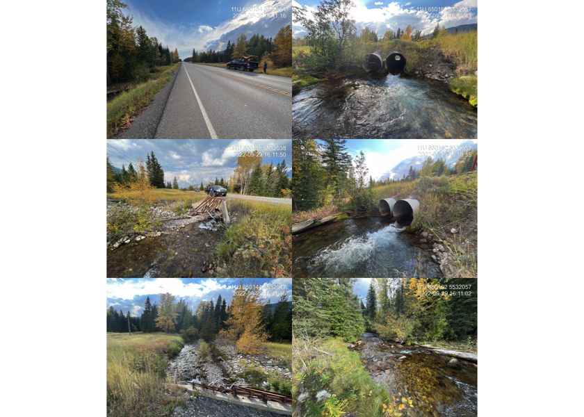 Photos of Highway 43 crossing on Weigert Creek in October 2022.