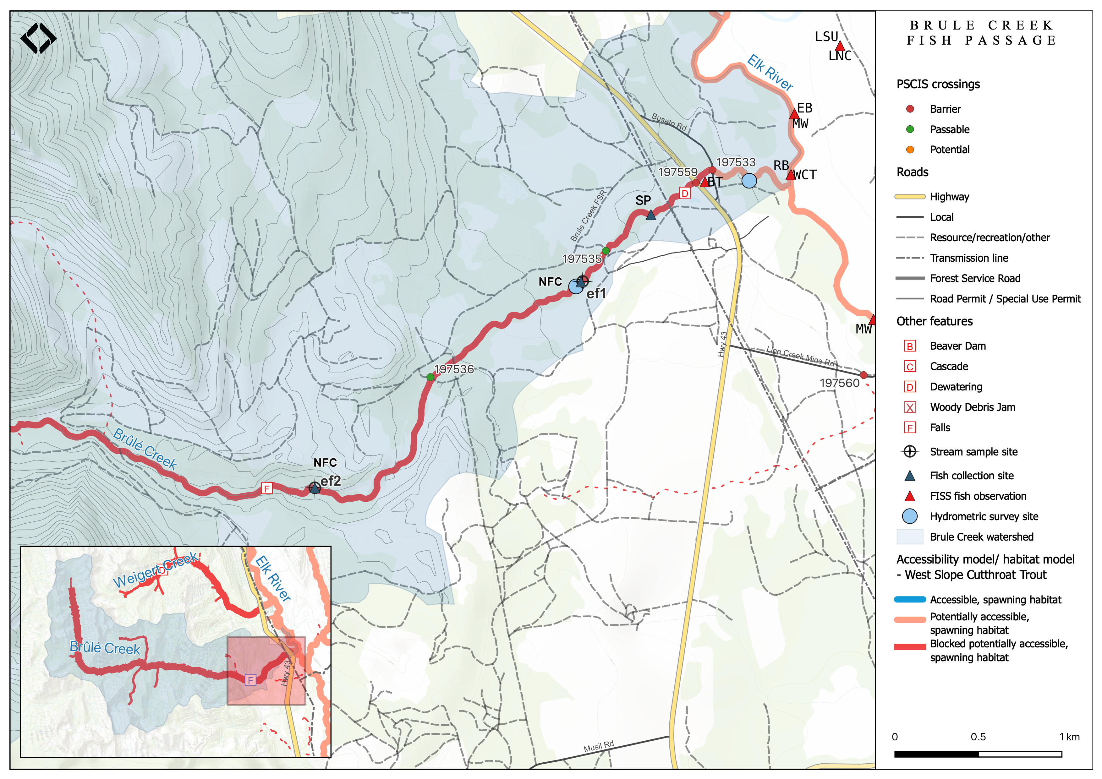 Map of Brule Creek