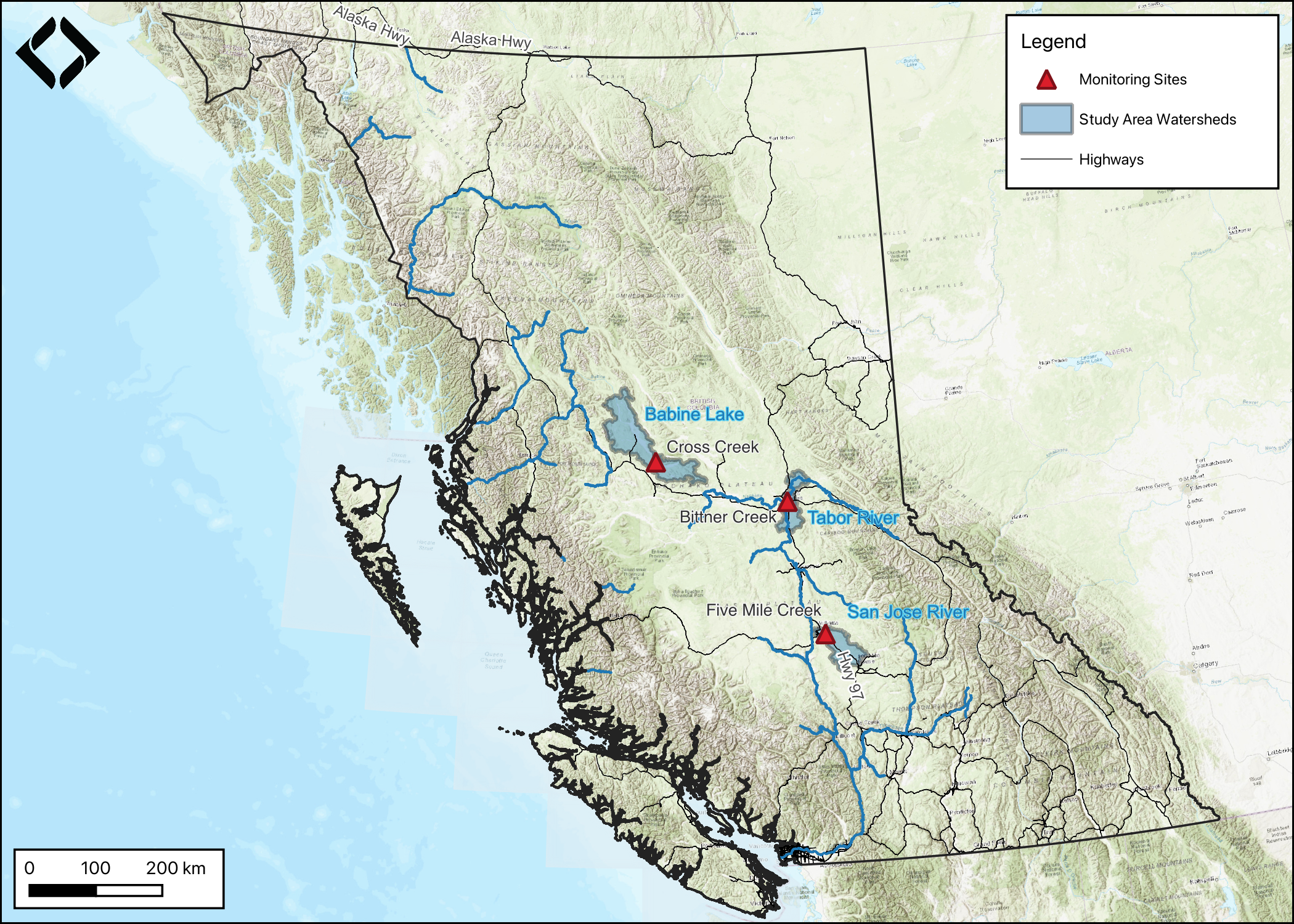 Map of monitoring site locations.